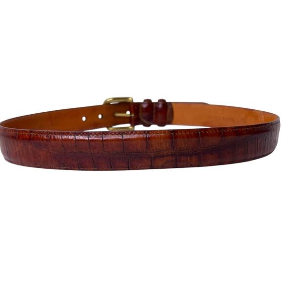 Martin Dingman Alligator Grain Italian Calfskin Belt Gold-tone Buckle Women\'s 28 main image 5
